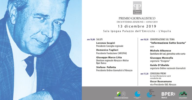 Cultura Abruzzo - PREMIO POLIDORO: 13 DICEMBRE PREMIAZIONE VINCITORI Cultura Abruzzo - PREMIO POLIDORO: 13 DICEMBRE PREMIAZIONE VINCITORI